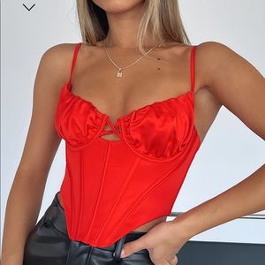 White Fox Boutique Carless Nights Bustier in Red. NWT. Size Small. Never worn!